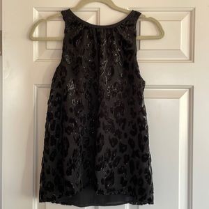 Leopard sparkle velvet top